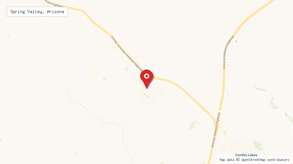 Street map of Spring Valley, Arizona with location pin