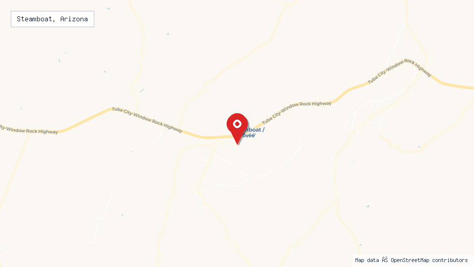 Street map of Steamboat, Arizona with location pin
