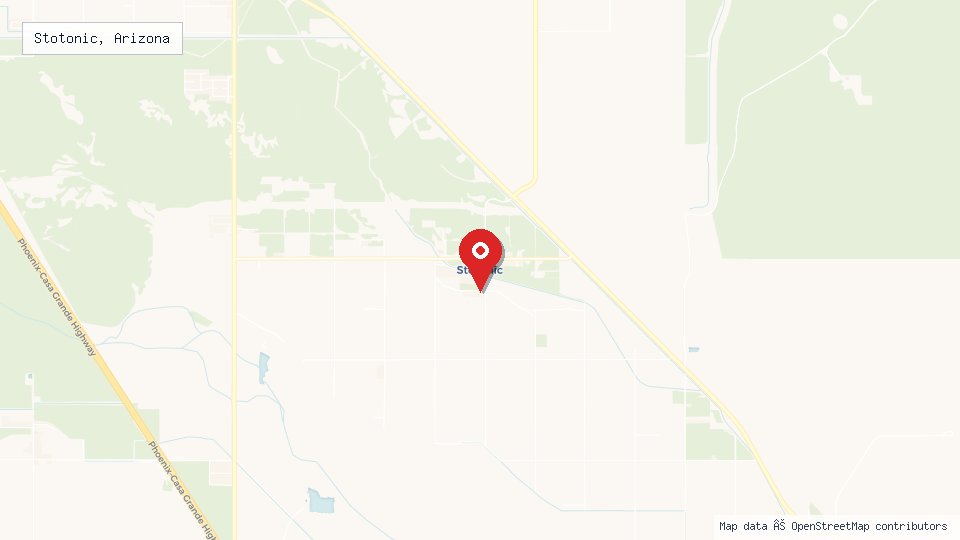 Street map of Stotonic, Arizona with location pin