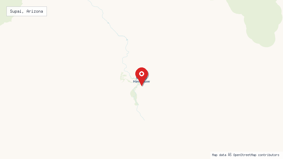 Street map of Supai, Arizona with location pin