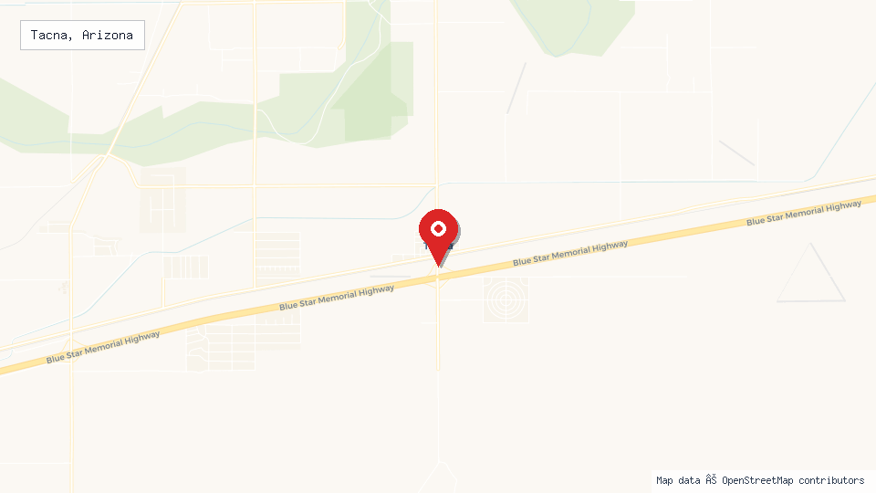 Street map of Tacna, Arizona with location pin