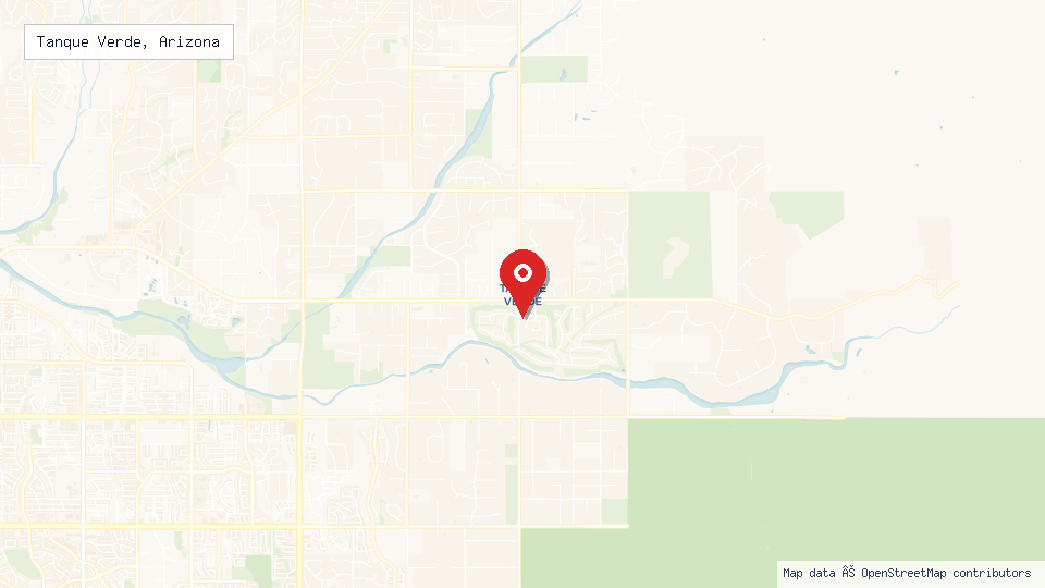 Street map of Tanque Verde, Arizona with location pin