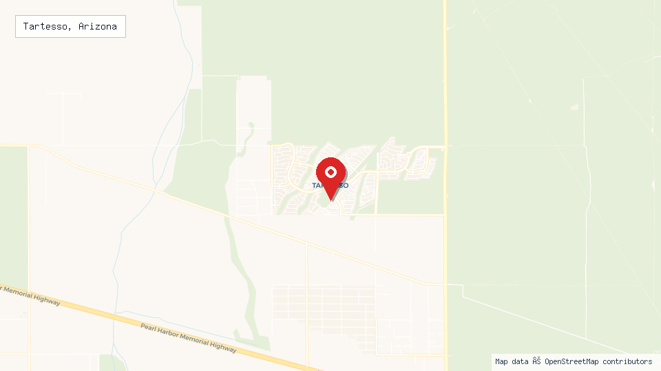 Street map of Tartesso, Arizona with location pin