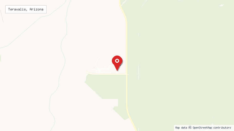 Street map of Teravalis, Arizona with location pin