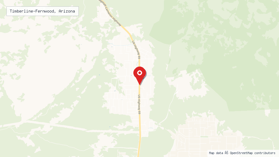 Street map of Timberline-Fernwood, Arizona with location pin