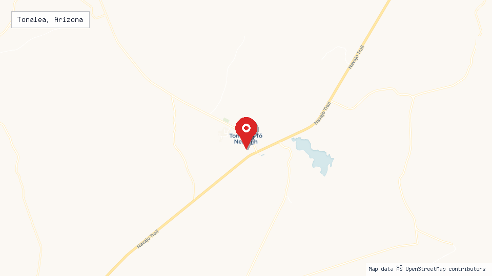 Street map of Tonalea, Arizona with location pin