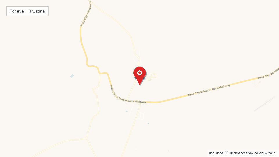 Street map of Toreva, Arizona with location pin