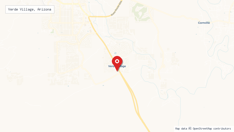 Street map of Verde Village, Arizona with location pin