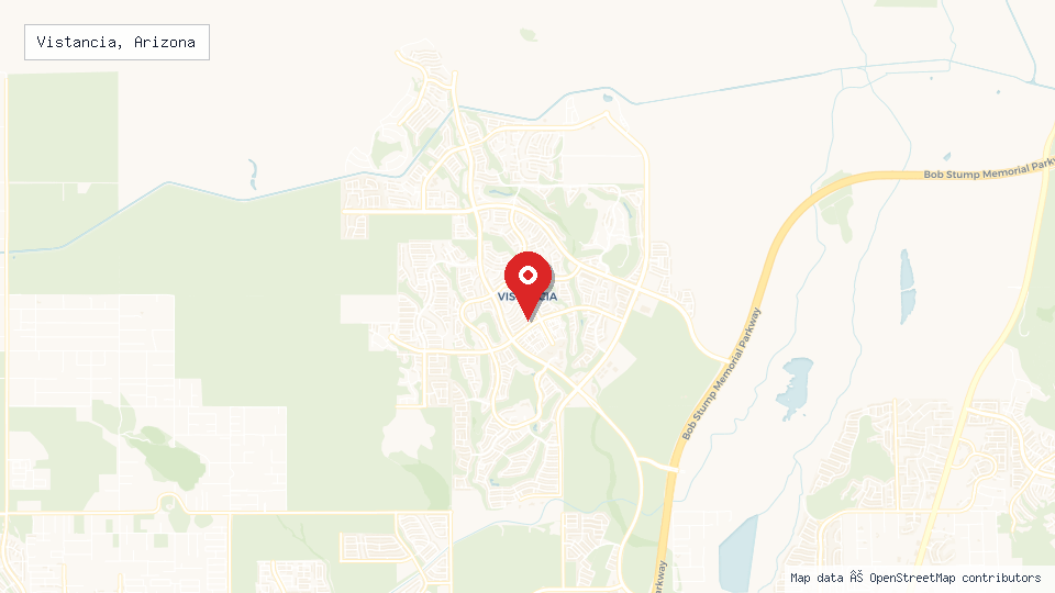 Street map of Vistancia, Arizona with location pin