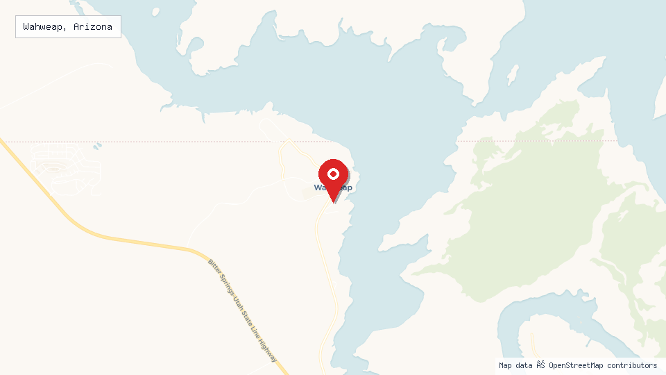 Street map of Wahweap, Arizona with location pin