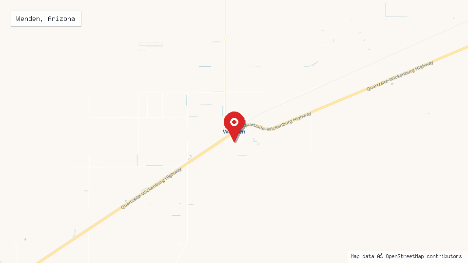Street map of Wenden, Arizona with location pin