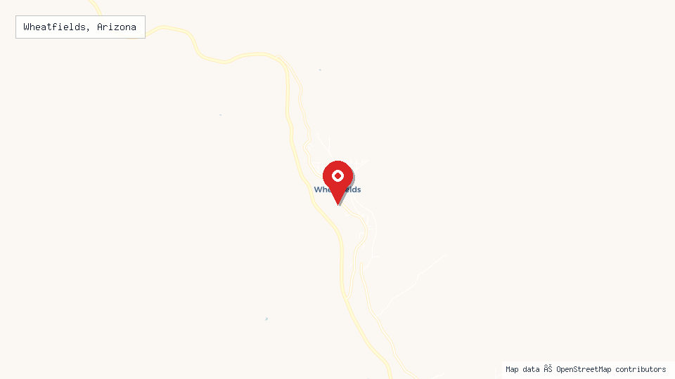 Street map of Wheatfields, Arizona with location pin