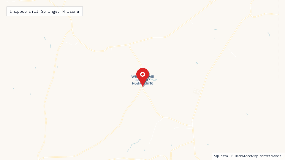 Street map of Whippoorwill Springs, Arizona with location pin