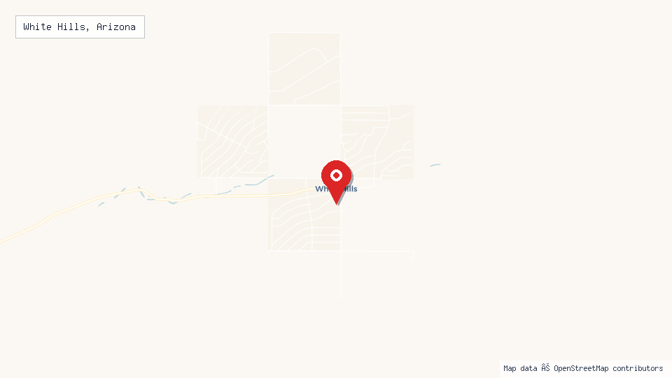 Street map of White Hills, Arizona with location pin