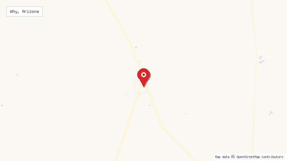 Street map of Why, Arizona with location pin