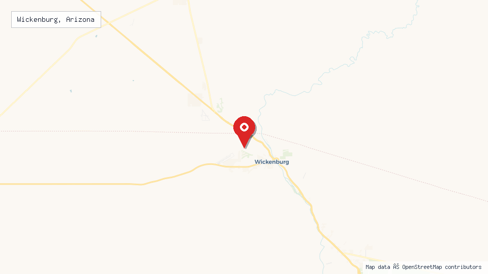 Street map of Wickenburg, Arizona with location pin