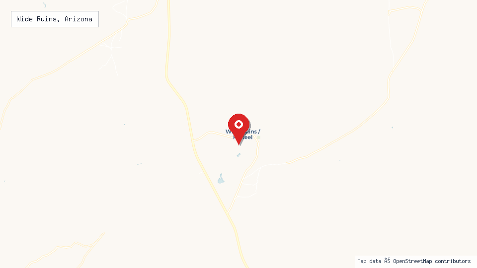 Street map of Wide Ruins, Arizona with location pin