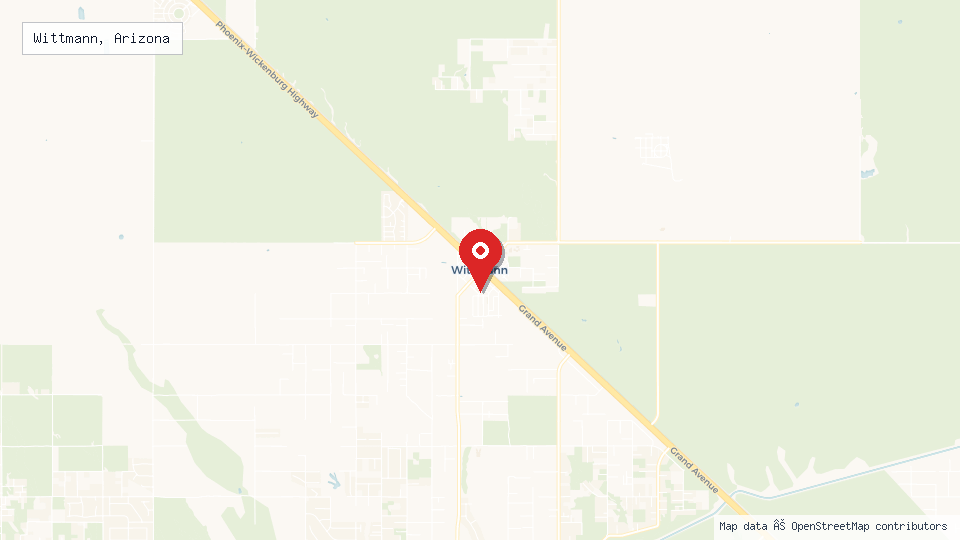 Street map of Wittmann, Arizona with location pin
