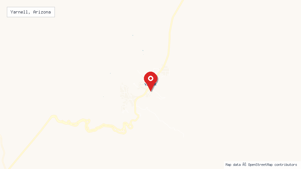 Street map of Yarnell, Arizona with location pin