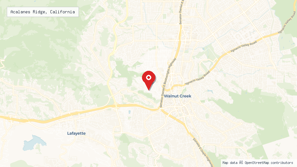 Street map of Acalanes Ridge, California with location pin