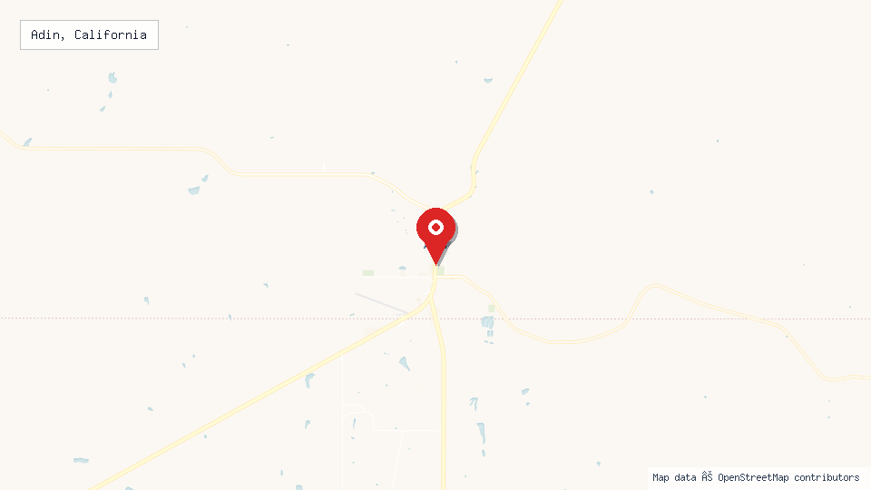 Street map of Adin, California with location pin
