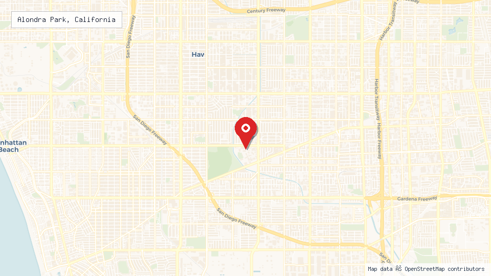 Street map of Alondra Park, California with location pin