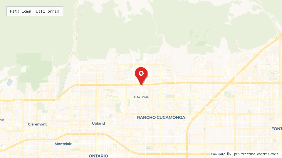 Street map of Alta Loma, California with location pin