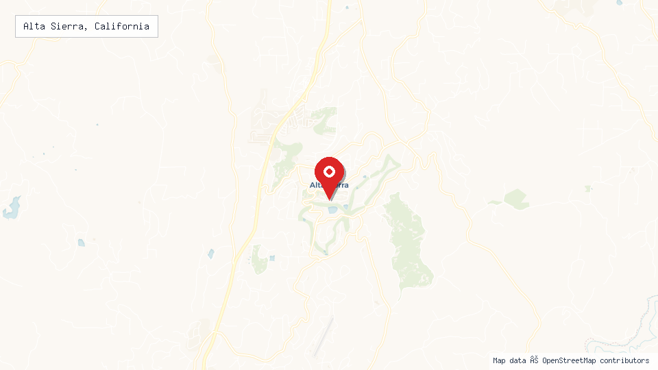 Street map of Alta Sierra, California with location pin
