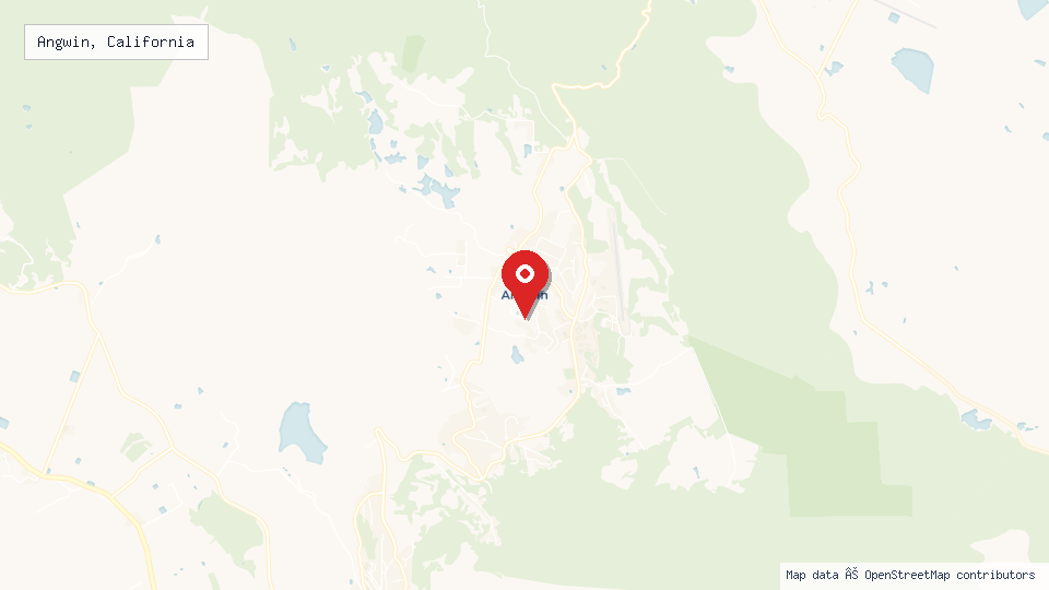 Street map of Angwin, California with location pin