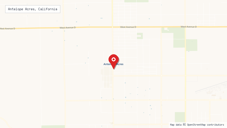 Street map of Antelope Acres, California with location pin