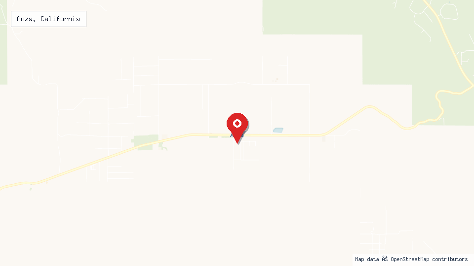 Street map of Anza, California with location pin