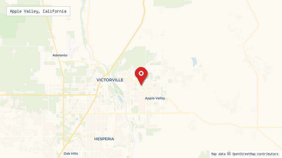 Street map of Apple Valley, California with location pin