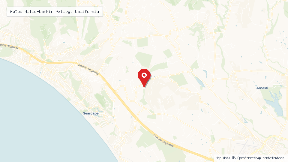 Street map of Aptos Hills-Larkin Valley, California with location pin