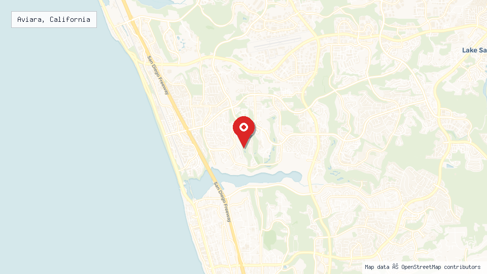 Street map of Aviara, California with location pin