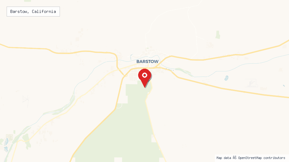 Street map of Barstow, California with location pin
