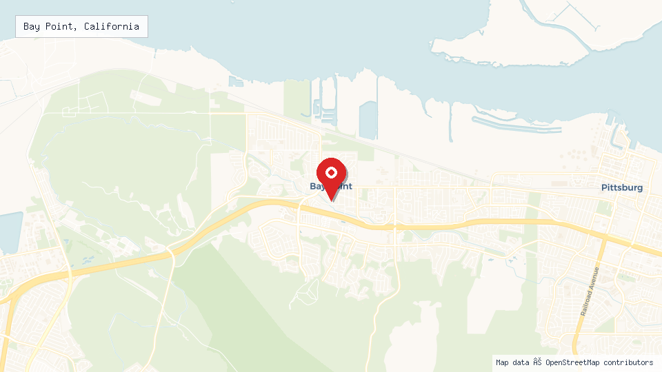 Street map of Bay Point, California with location pin