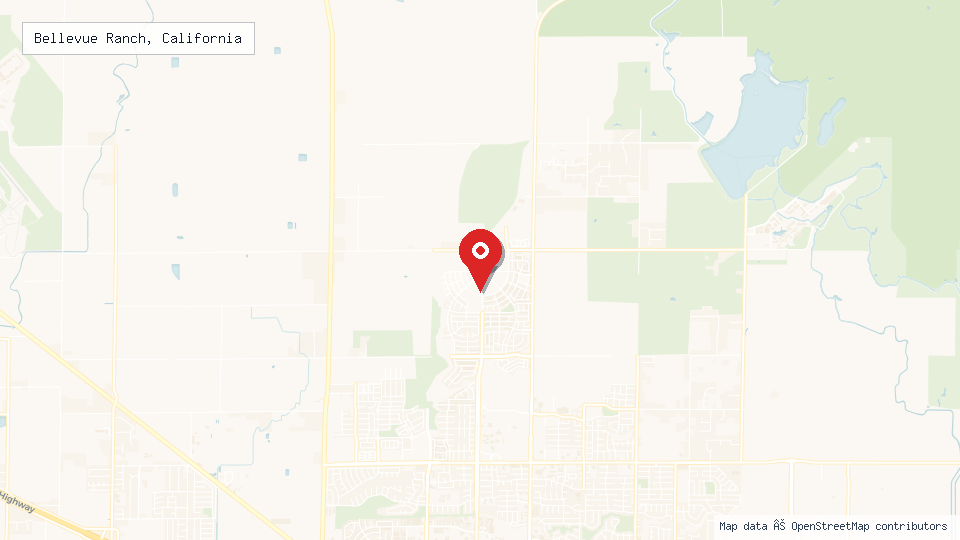 Street map of Bellevue Ranch, California with location pin