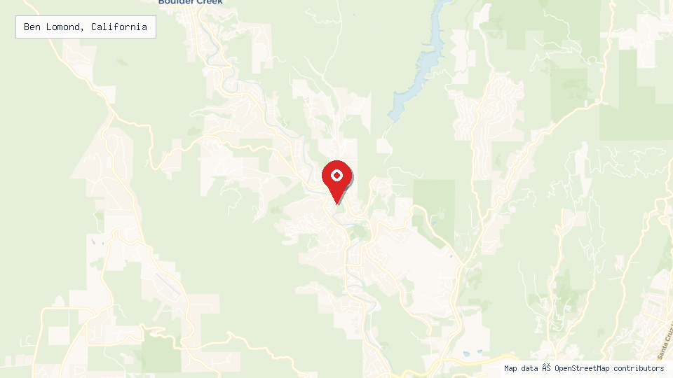 Street map of Ben Lomond, California with location pin