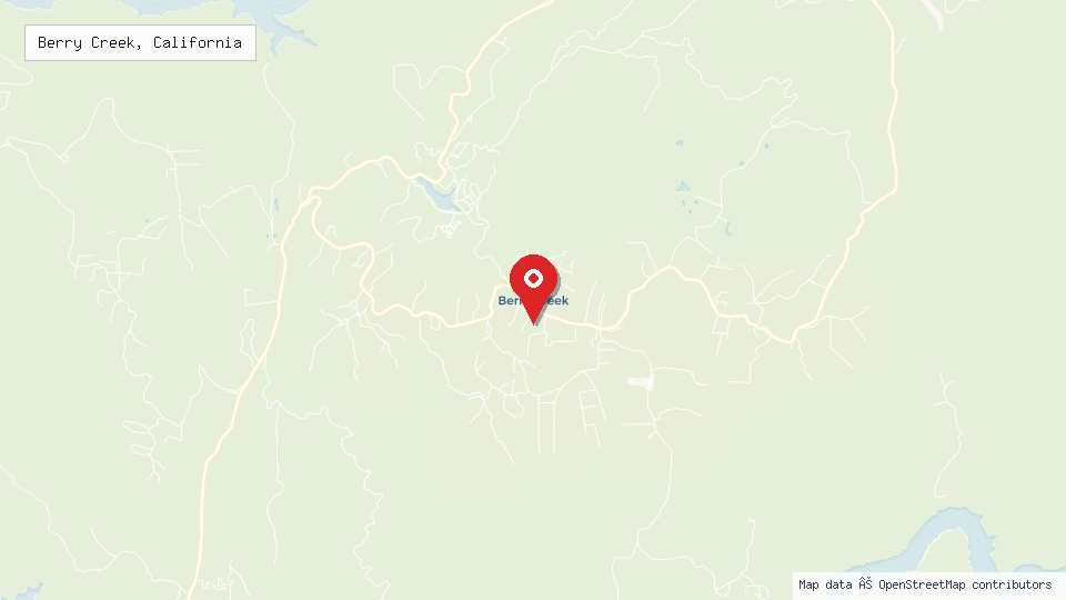 Street map of Berry Creek, California with location pin