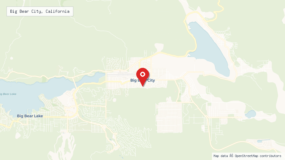 Street map of Big Bear City, California with location pin
