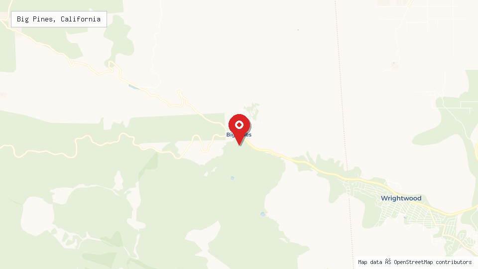 Street map of Big Pines, California with location pin