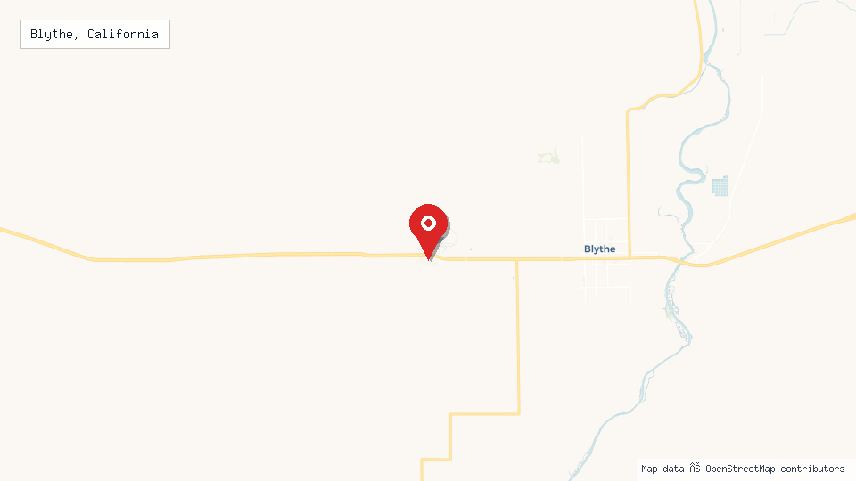 Street map of Blythe, California with location pin