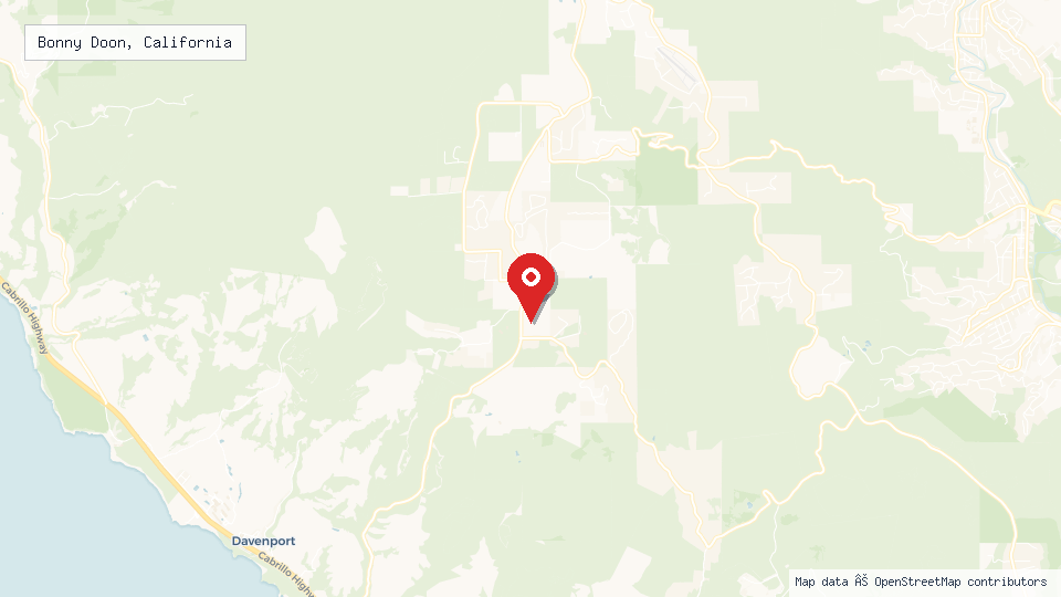 Street map of Bonny Doon, California with location pin