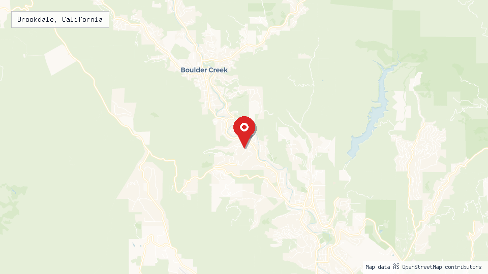 Street map of Brookdale, California with location pin