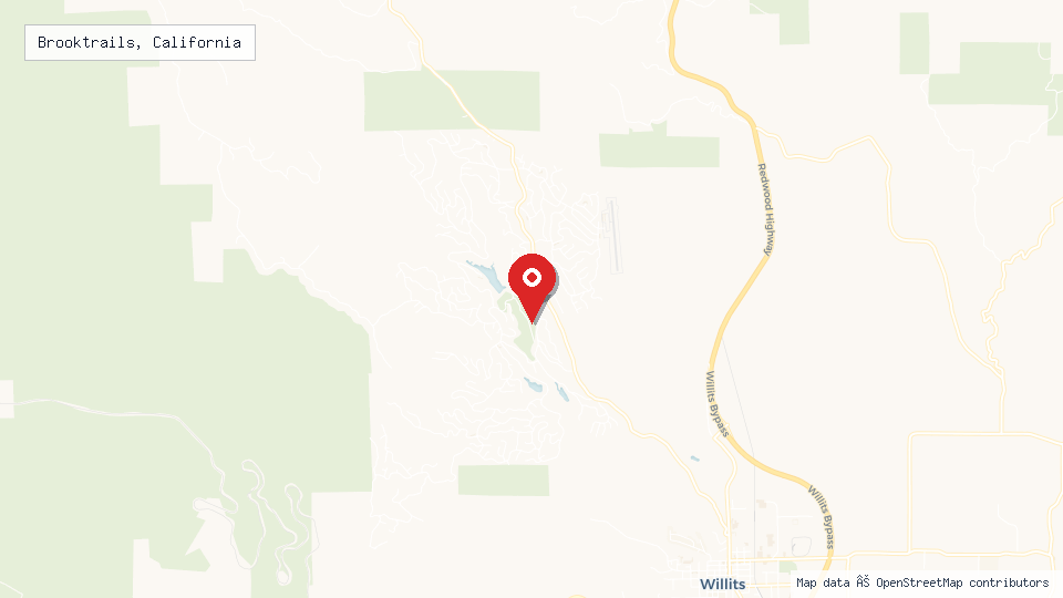 Street map of Brooktrails, California with location pin