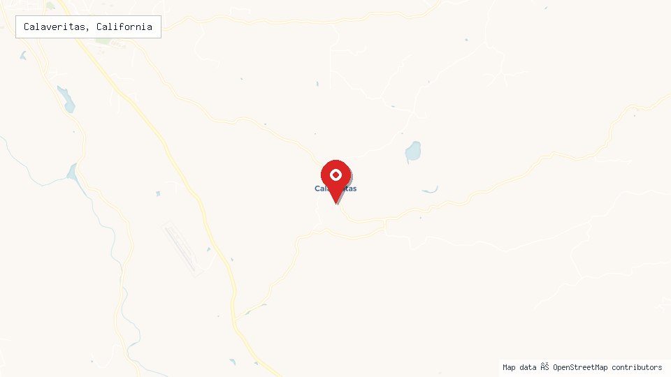 Street map of Calaveritas, California with location pin