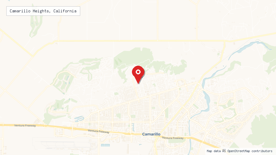 Street map of Camarillo Heights, California with location pin