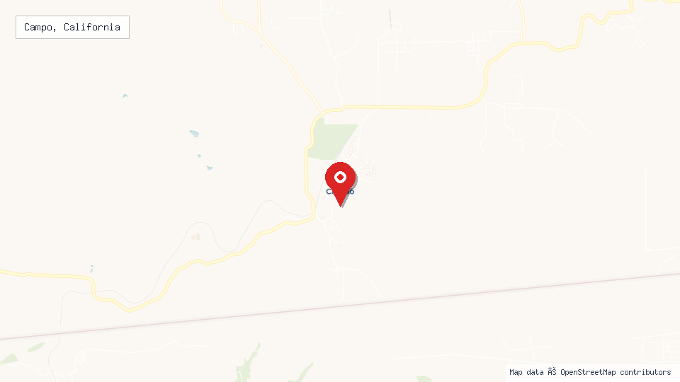 Street map of Campo, California with location pin