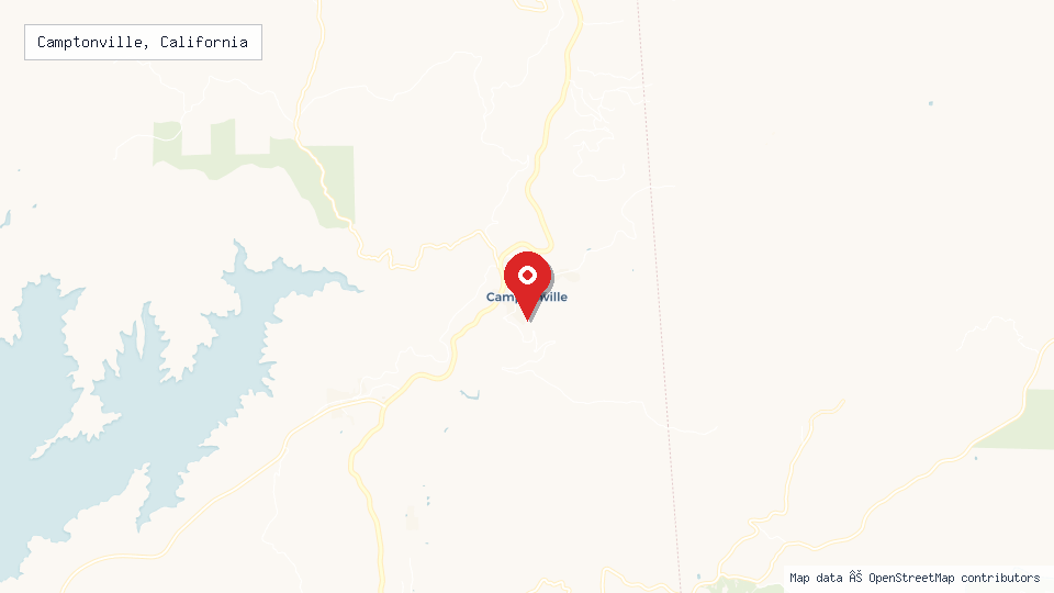 Street map of Camptonville, California with location pin