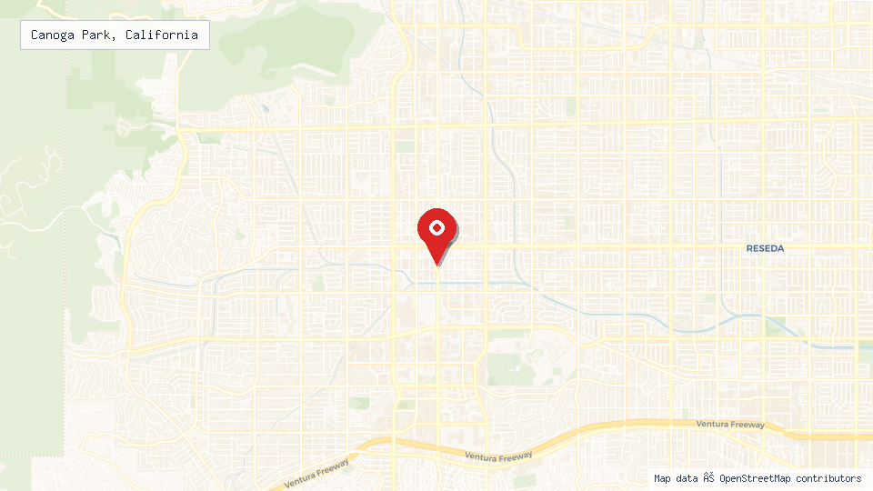 Street map of Canoga Park, California with location pin